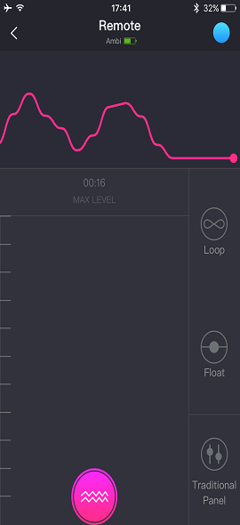 Tangkapan skrin aplikasi Jauh Lovense  trojan vibrations vibrating bullet massager Ketik dan Slaid Alat Kawalan Jauh.